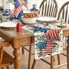 Artoid Mode American Flag Stars Eucalyptus Veterans Day Table Runner, Memorial Day Kitchen Dining Table Decoration for Home Party Decor 13x108 Inch view 4