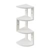 Corner Floating Shelves White Four-Layer Solid Wood Corner Shelf, Desktop Bookcase/Triangle Storage Rack/Flower Rack, Easy to Assemble view 1