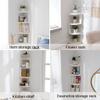 Corner Floating Shelves White Four-Layer Solid Wood Corner Shelf, Desktop Bookcase/Triangle Storage Rack/Flower Rack, Easy to Assemble view 3