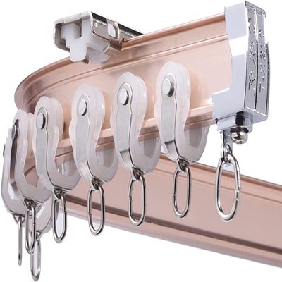 Room Divider Ceiling Track System Shower Curtain Rose Gold Shower Sliding Curtain Track, Bendable RV Curtain Rail System with Pulley Hook, 1m/2m/3m/4m/5m/6m Lenght ( Color : Ceiling Mount , Size : 6m/