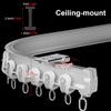 Room Divider Ceiling Track System Shower Curtain Rose Gold Shower Sliding Curtain Track, Bendable RV Curtain Rail System with Pulley Hook, 1m/2m/3m/4m/5m/6m Lenght ( Color : Ceiling Mount , Size : 6m/ view 2