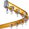 Room Divider Ceiling Track System Shower Curtain Flexible Shower Curtain Track with Hooks, Ceiling Mount Sliding Rod with Track Curtain System, Bendable Hospital Room Privacy Partition ( Size : 1.6m/5 view 1