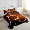 Feelyou Honeycomb Comforter Set Hexagonal Comforter for Kids Boys Girls Teens Geometrical Ombre Orange Bedding Set Beehive Modern Cool Design Geometric Duvet Set Queen Size Boys view 2