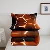 Feelyou Honeycomb Comforter Set Hexagonal Comforter for Kids Boys Girls Teens Geometrical Ombre Orange Bedding Set Beehive Modern Cool Design Geometric Duvet Set Queen Size Boys view 3