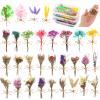 30 Pcs Mini Don't Forget Me Flower Bouquets Purple Natural Dried Flowers Bouquet Dry Flower&Leaves Lavender Dried Embossing Flower Bundles Plant Stem Bunch for DIY Craft,Photo Props,Wedding Decoration view 1
