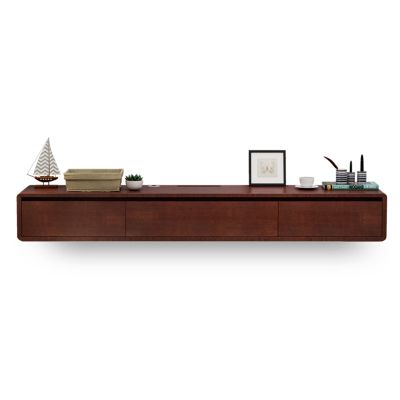 Floating Wall TV Cabinet Stand, Wall Mounted Wood Media Console with Cable Holes, Modern Entertainment Center Storage Rack for Living Room,Bedroom (Color : B, Size : 140cm)