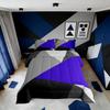 Erosebridal Navy Blue Black Gray Comforter Set Rustic Farmhouse Bedding Set Full Patchwork Geometric Triangle Down Comforter for Boys Adults Men Modern Abstract Quilt Duvet Insert with 2 Pillow Cases view 1