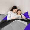 Erosebridal Navy Blue Black Gray Comforter Set Rustic Farmhouse Bedding Set Full Patchwork Geometric Triangle Down Comforter for Boys Adults Men Modern Abstract Quilt Duvet Insert with 2 Pillow Cases view 4