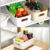 Cyrank Desktop Storage Basket, Plastic Storage Baskets with Handle Desktop Storage Basket Reusable PP Cosmetic Storages Box Desktops Sundries Organizer with Handle for Household(#4) view 3