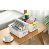 Cyrank Desktop Storage Basket, Plastic Storage Baskets with Handle Desktop Storage Basket Reusable PP Cosmetic Storages Box Desktops Sundries Organizer with Handle for Household(#4) view 4
