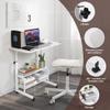 Ahdelhsdg Small Desk for Small Spaces, Rolling, Adjustable Height, Portable, Laptop Desk, Mobile, Bedside Table with Storage Shelf, White, 15.7 x 31.5 Inches view 4