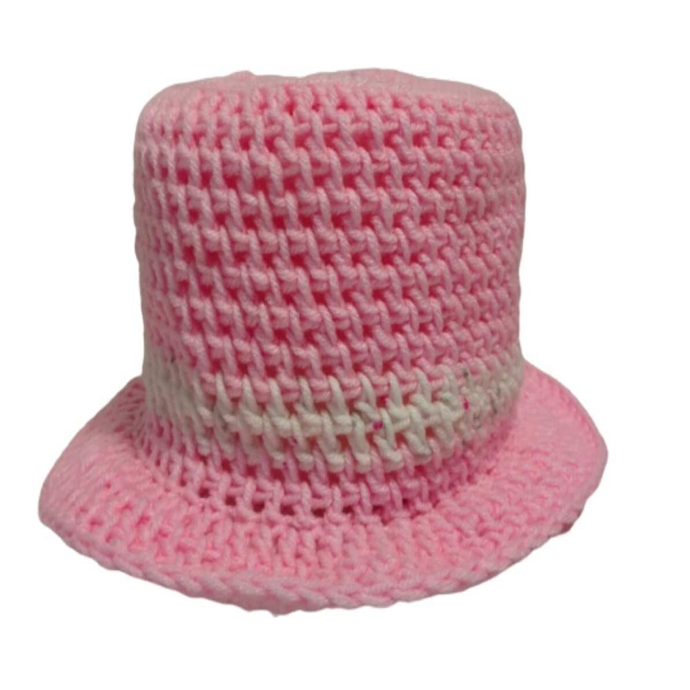 Toilet Paper Cover Top Hat Easter Pink Polka Dot Retro Handmade Crochet Towels
