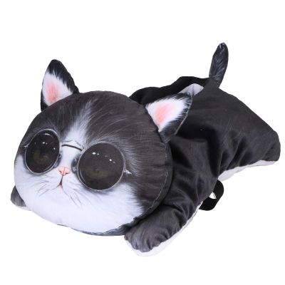 YYOYY Adorable Soft Cartoon Dog Cat Tissue Box, Creative Tissue Hanging Holder, Napkin Dispenser Hanging Pouch for Home, Living Room, Bedroom & Car (Glasses cat 6548)
