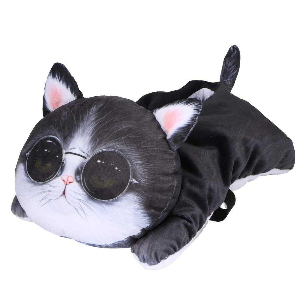 YYOYY Adorable Soft Cartoon Dog Cat Tissue Box, Creative Tissue Hanging Holder, Napkin Dispenser Hanging Pouch for Home, Living Room, Bedroom & Car (Glasses cat 6548)