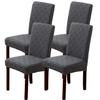BOGUANG Kitchen Chair Covers Dining Chair Cover,Removable Washable Jacquard Parsons Chair Covers (Dark Grey,Set of 4) view 1
