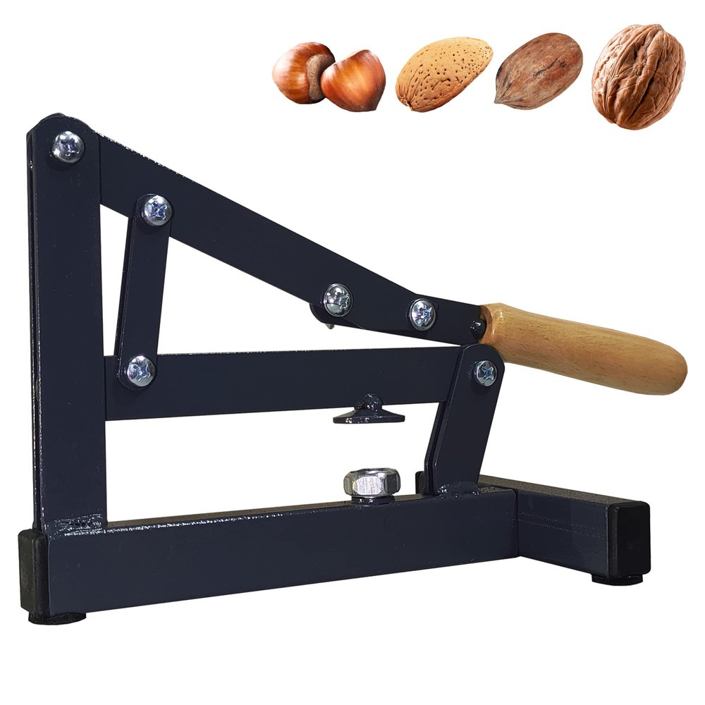 Steel Nutcracker Universal For Walnut Hazelnut Almond Pecan - Lever Nutcracker With Adjustable Gap Size