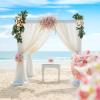 2 Pcs Wedding Arch Flowers Kit, Artificial Peony Flower Swag Backdrop Floral Garland Centerpieces, Champagne Peony Floral Swags Silk Hanging Peony Garland with Green Leaves Decor for Home(Pink) view 3