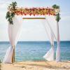 2 Pcs Wedding Arch Flowers Kit, Artificial Peony Flower Swag Backdrop Floral Garland Centerpieces, Champagne Peony Floral Swags Silk Hanging Peony Garland with Green Leaves Decor for Home(Pink) view 4