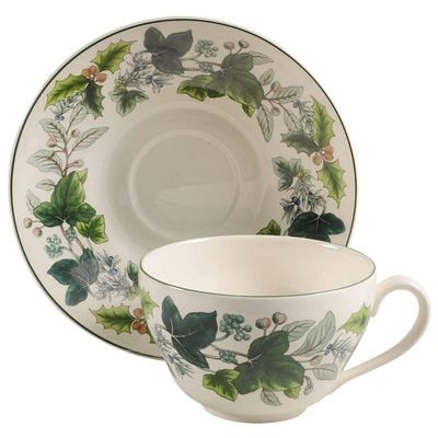Spode Green Garland Jumbo Cup & Saucer