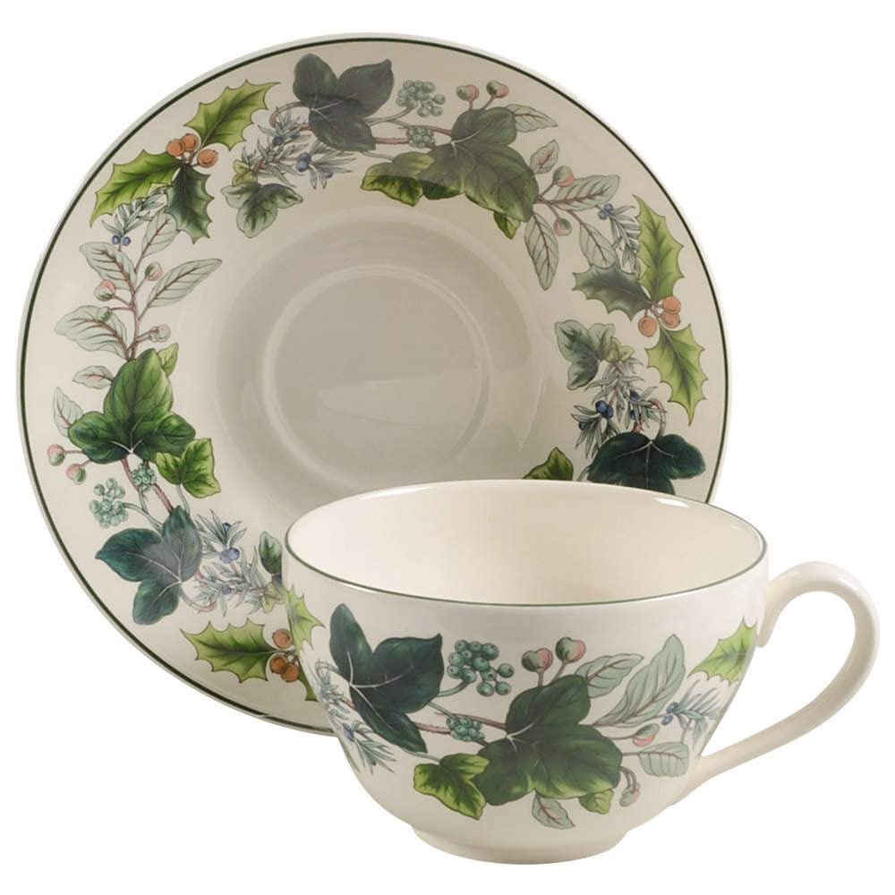 Spode Green Garland Jumbo Cup & Saucer