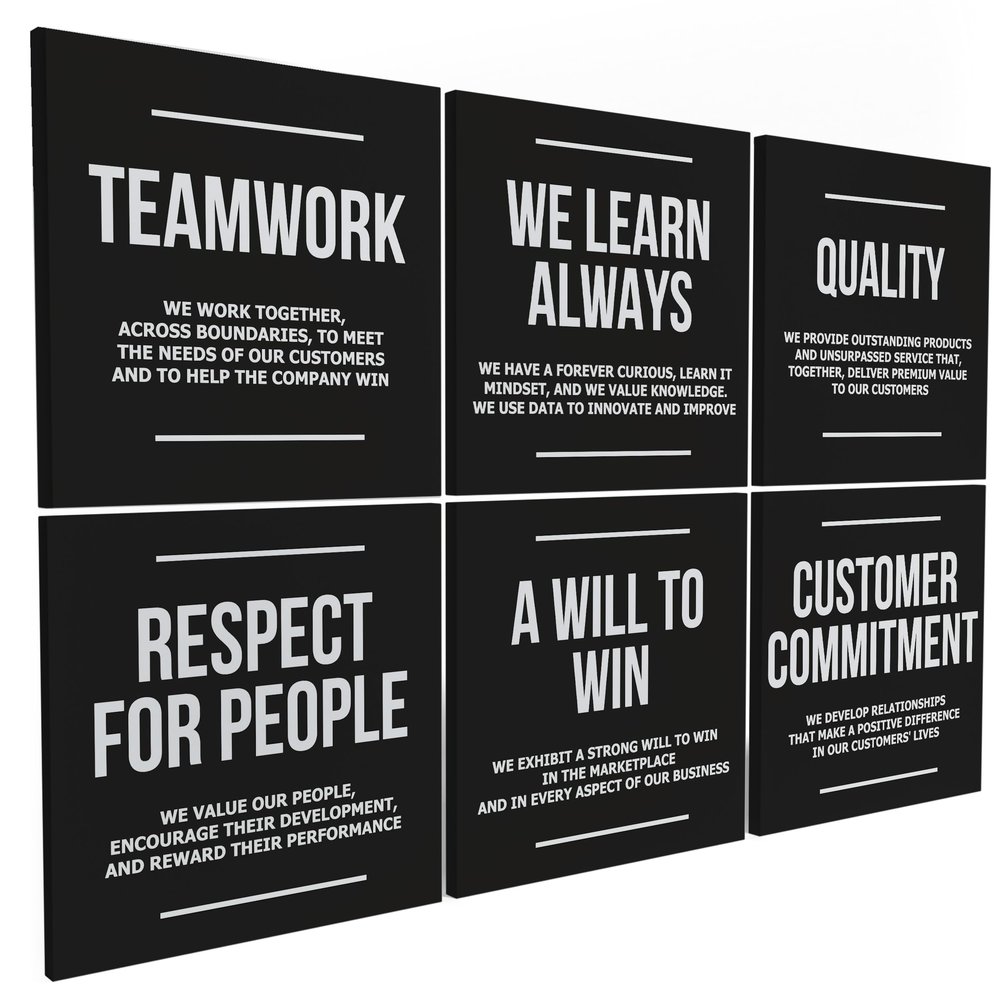 6X Motivational canvas, wall art for bedroom and office, inspirational black and white canvas poster, motivational poster set, decor bundle for home, wall pictures for living room (6x - 30 X 30 in)