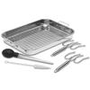 16" Stainless Steel Roaster Pan Set in Silver view 1