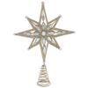 Kurt Adler 11-Inch Un-Lit Gold Glittered Jeweled Star Treetop view 1