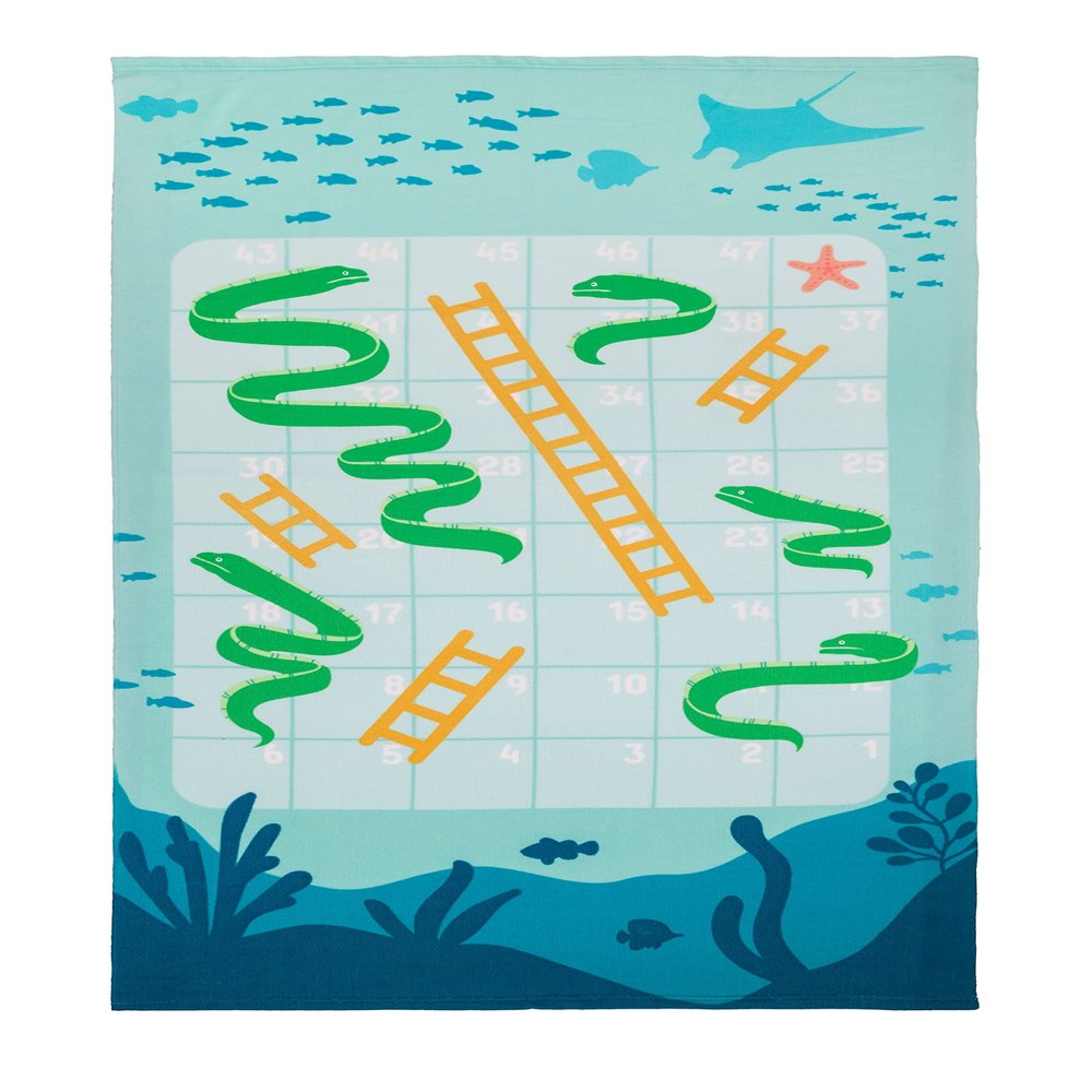 DENSLEY&CO Beach Towel with Game Pieces Set | 160CM x 90CM (Snakes & Ladders 2)
