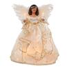 Kurt Adler 12-Inch UL 10-Light Ivory & Gold African American Angel Treetop view 1