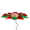 Kurt Adler 9.5-Inch UL 10-Light Red & Green Poinsettia Treetop view 4