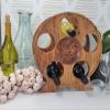 Apparatus Wood Design Wine Rack countertop Wooden 5 Bottle Holder Display Stand Shelf Storage Cabinet Home Decor Wine Gift no Need Assembly (Traditional Cherry) view 2