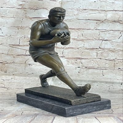 Genuine Bronze Sport Rugby Australian Player Sculpture Artwork Figure Handmade Decor Gift Sale by Think Bronze