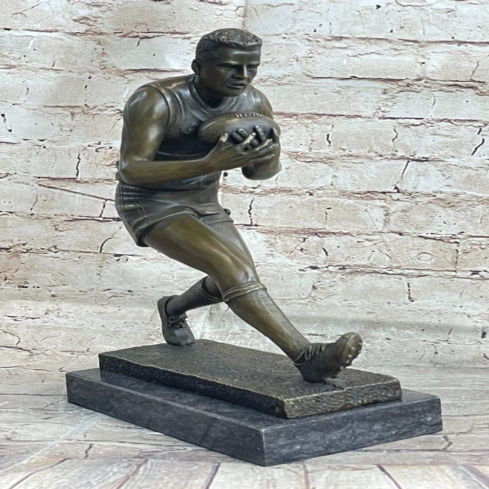 Genuine Bronze Sport Rugby Australian Player Sculpture Artwork Figure Handmade Decor Gift Sale by Think Bronze
