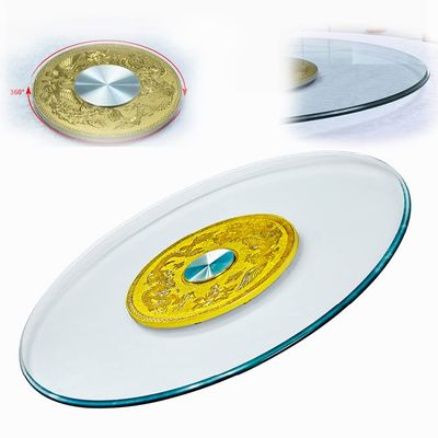 FREAZE Hotel Glass Turntable Clear Lazy Susan Round Table Service Tray 20in-40in, Table Centerpiece Rotating Plate, Heavy Duty Tempered Glass (Smooth/Durable) (Size : 100cm/40in)