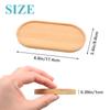 3 Pack Bamboo Trays for Bathroom Shampoo Shower Dispenser Holder Accessories Countertop Light Wood Organizer Plate Tabletop Home Decoration Oval, 6.9 x 3.5 x 0.4Inch (Only Trays) view 3