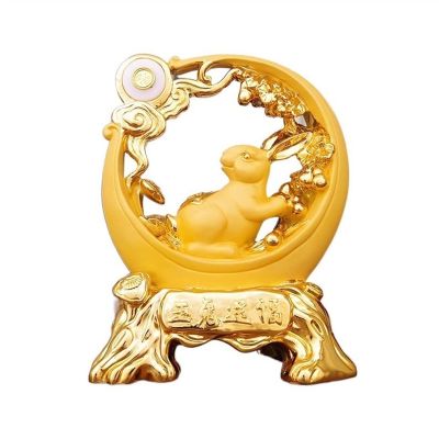 CRAGCO Buddha Statue Lucky Rabbit Ornaments for The Chinese Zodiac Home Decoration Handicrafts Resin Rabbit Ornaments That Bring Wealth and Good Luck Feng Shui Meditazione Statue