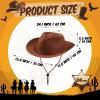 Mepase 24 Pieces Disposable Plastic Western Cowboy Hat Set Felt Wide Brimmed Cowgirl Hats for Men Women Costume Party(Brown) view 2