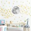 Moon and Stars Wall Decal Moon Wall Sticker Gold Star Decals Peel and Stick Wall Stickers Mural for Kids Baby Room Nursery Wall Decor Vinyl Star for Ceiling Wall Decals for Bedroom Playroom Decoration view 3