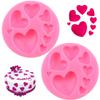 2 Pcs Heart Silicone Molds, Different Sizes Heart Chocolate Mold HearT Shape Candy Molds for Cookie Decor, Pastry, Cake, Chocolate Making view 1