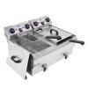 Commercial Deep Fryers 24.9QT 23.6L Electric Kitchen Frying Pot with Frying Basket Sink Faucets Timer Drain Lid Countertop Frying Machine, Adjustable Temperature, 110V 60HZ (Double Tank) view 1