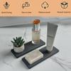 NiuYichee 2 Pcs Water Absorbing Stone Trays, Kitchen/Bathroom Sink Soap Dish, Diatomite Tray Used for Hand Soap & Cosmetic Bottles in The Modern Home, 3.15" W x 8.7" L, Dark Gray view 2