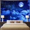 Aidatain Moon Tapestry Blue Sky Night Cloud Crescent Tapestry a Large 80" 60" Flannel Fabric Moonlight Themed Wall Art Hanging Aesthetic for Room Bedroom College Dorm GTZYAT143 view 2
