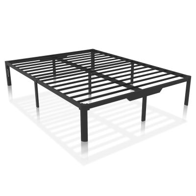 Vyfipt 14" King Metal Platform Bed Frame No Box Spring Needed,Heavy Duty Tall Metal Platform with Large Storage Space and Steel Slat Support,Easy Assembly,Noise Free, Black