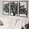 3 Piece Metal Wall Decor, Metal Wall Art, Printable Wall Art, Large Wall Art, Extra Large Wall Art, Tree of Life, Family Tree, Black Wall Decor (42.5x25.6 inches (108x65 cm)) view 2