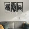 3 Piece Metal Wall Decor, Metal Wall Art, Printable Wall Art, Large Wall Art, Extra Large Wall Art, Tree of Life, Family Tree, Black Wall Decor (42.5x25.6 inches (108x65 cm)) view 4