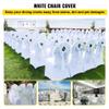 MOCOBA 50 100Pcs Wedding Chair Covers Spandex Stretch Slipcover for Restaurant Banquet Hotel Dining Party Universal Chair Cover,Flat,Front White,100PCS view 2