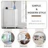 Merax Corner Storage Cabinet with Door and Adjustable Shelf, Freestanding Floor Cupboard for Bathroom, Kitchen or Living Room, Wooden, White view 3