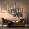 3 Piece Metal Wall Decor, Metal Wall Art, Printable Wall Art, Large Wall Art, Extra Large Wall Art, Tree of Life, Family Tree, Black Wall Decor (29.5x17.7 inches (75x45 cm)) view 3