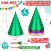 Sotiff 200 Pcs Adults Birthday Party Hat and Blowers Set Metallic Foil Hat view 2