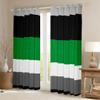 Erosebridal Green Gray Blackout Curtains 42" Wx84 L Geometric Striped Curtains & Drapes Patchwork Black White Grey Stripes Window Curtains for Bedroom Living Room,Modern Window Treatments 2 Panels view 2